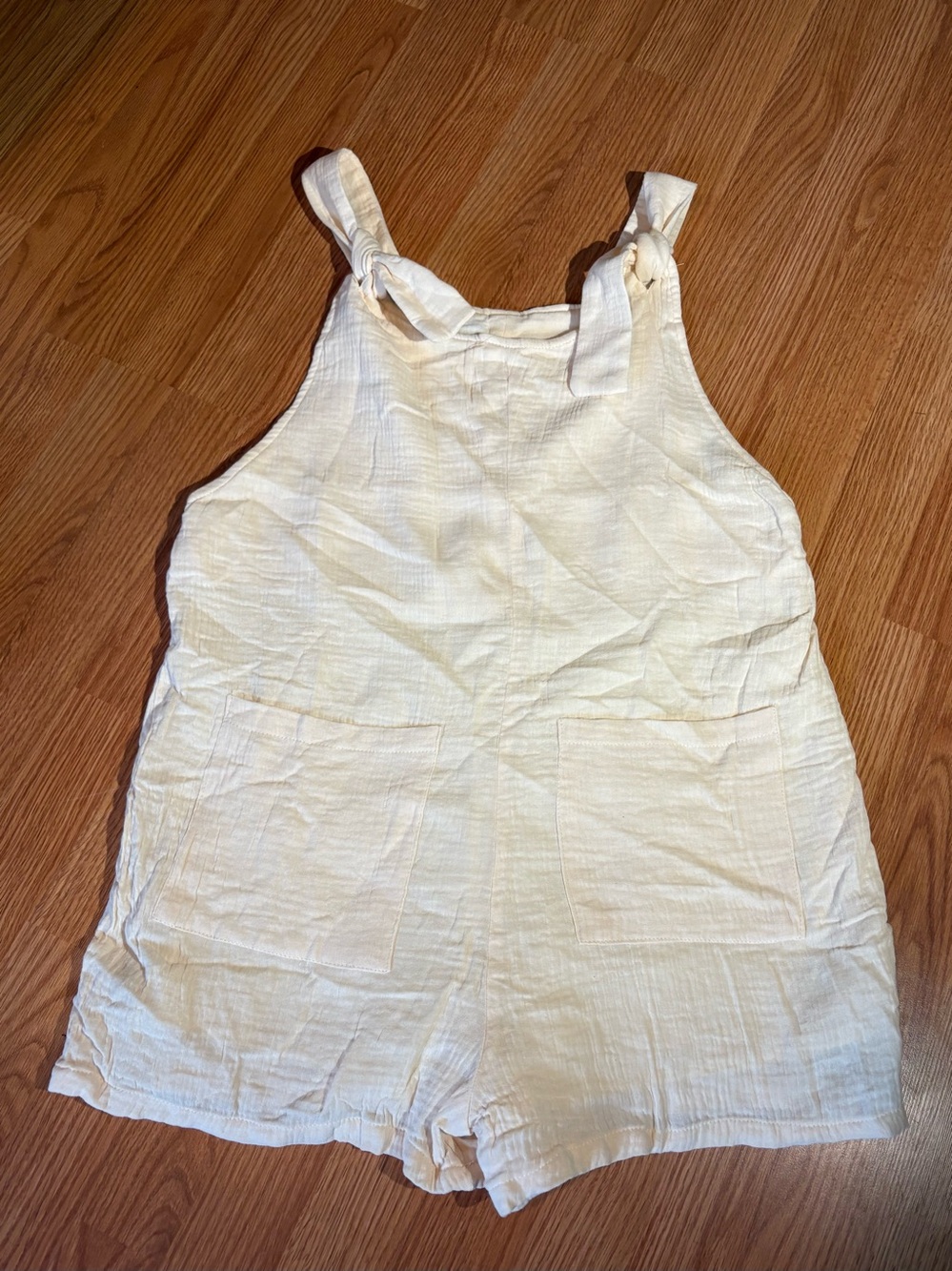 Cupshe Cream Tie-Shoulder Tank Romper